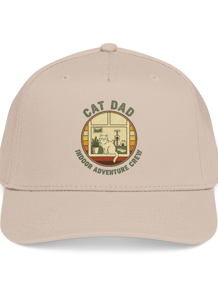 "Cat Dad Indoor Adventure Crew" Mid Profile Baseball Cap