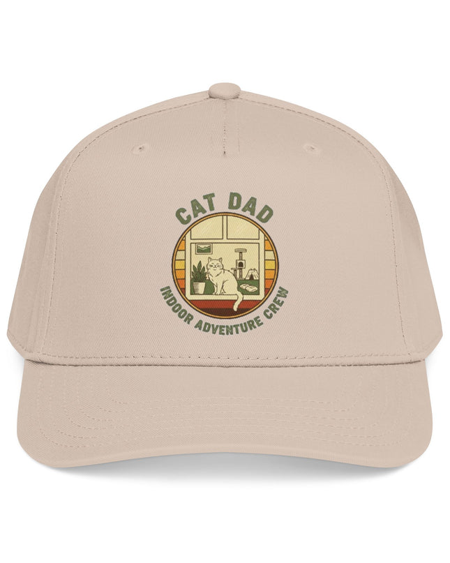 "Cat Dad Indoor Adventure Crew" Mid Profile Baseball Cap