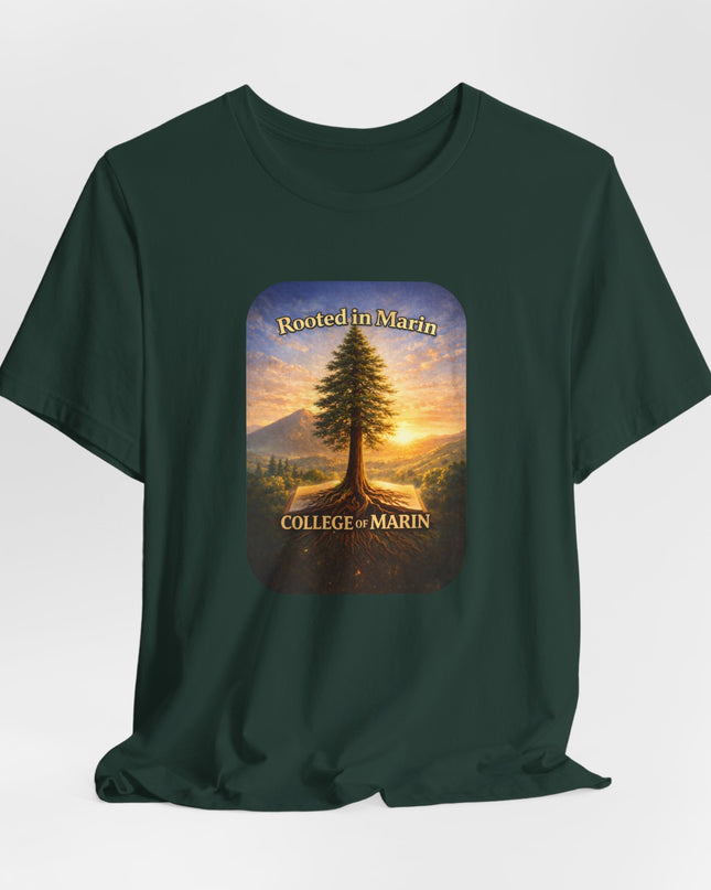 "Rooted in Marin, College of Marin" Unisex Jersey Short Sleeve Tee