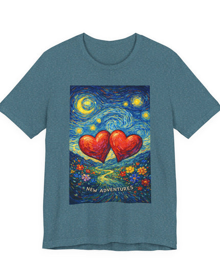 "Valentine's Day, New Adventures - Vincent Van Gogh Style" Unisex Jersey Short Sleeve Tee