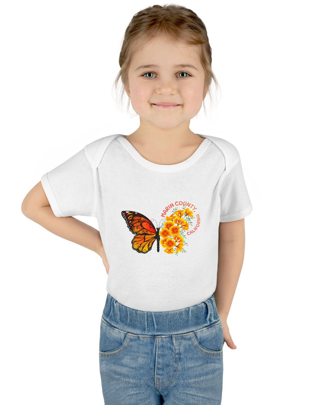 "Butterflies and Poppies Marin County, California" Infant Baby Rib Bodysuit