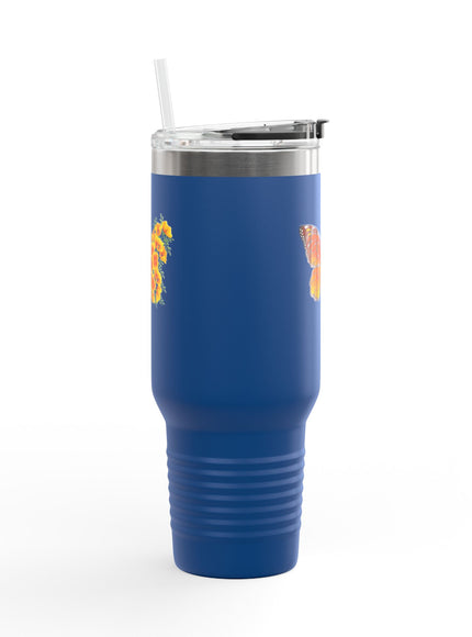 "Butterfly Poppies" Insulated Travel Mug, 40oz