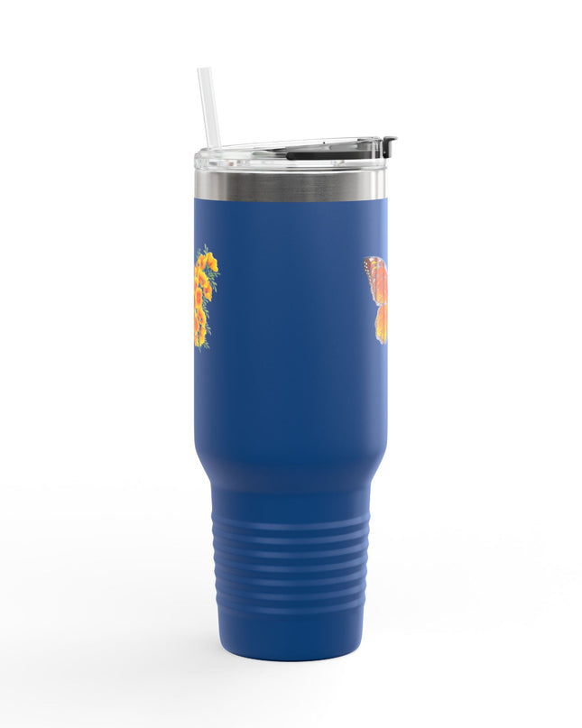 "Butterfly Poppies" Insulated Travel Mug, 40oz