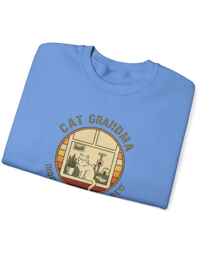 "Cat Grandma Indoor Adventure Crew" Unisex Adult Crewneck Sweatshirt