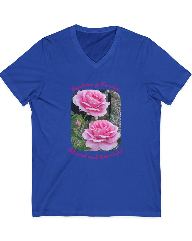 "Blessed and Beautiful" Ladies' V-Neck T-Shirt