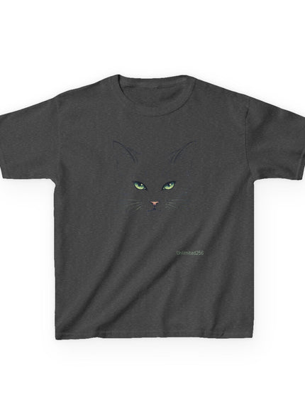 "Cat Face Sketch" Kids Heavy Cotton Tee