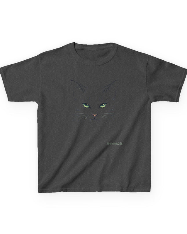 "Cat Face Sketch" Kids Heavy Cotton Tee