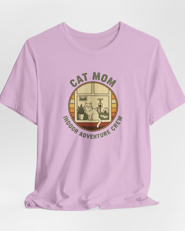 "Cat Mom Indoor Adventure Crew" Unisex Jersey Short Sleeve Tee