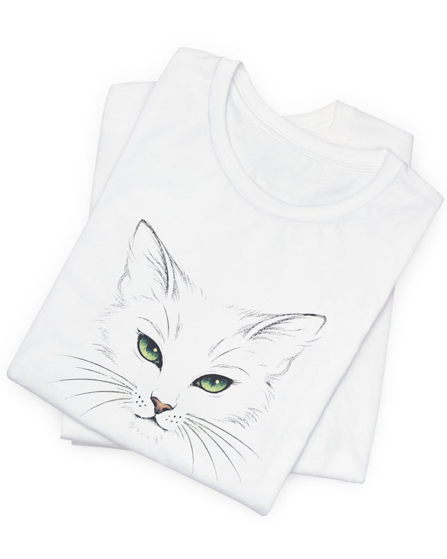 "Cat Face Sketch" Unisex Jersey Short Sleeve Tee