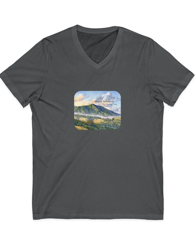 "Mount Tamalpais, the Sleeping Lady" Mount Tamalpais, the Sleeping LadyUnisex Jersey Short Sleeve V-Neck Tee
