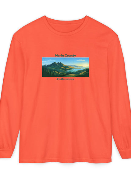 "Marin County - Endless Views" Unisex Garment-dyed Long Sleeve T-Shirt