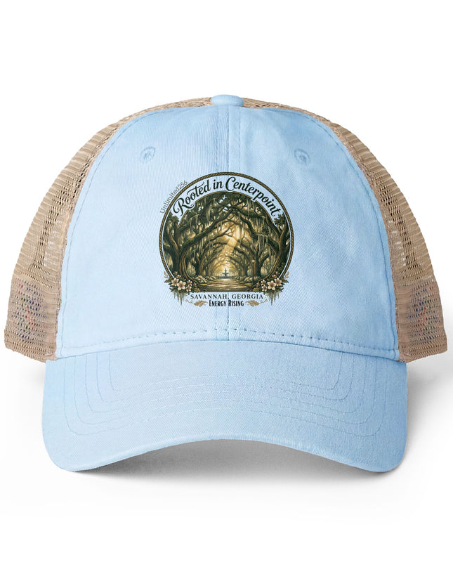 "Rooted in my Centerpoint" Women's Washed Mesh-Back Cap