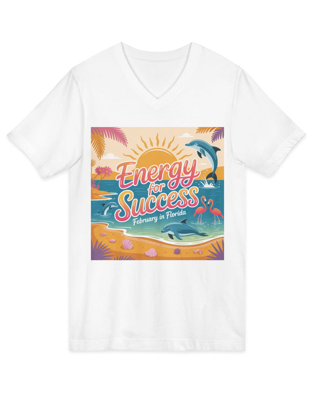"February in Florida, Energy for Success" Ladies' V-Neck T-Shirt