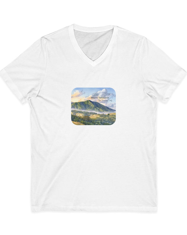 "Mount Tamalpais, the Sleeping Lady" Mount Tamalpais, the Sleeping LadyUnisex Jersey Short Sleeve V-Neck Tee