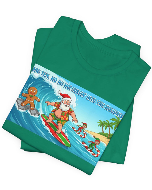 "Surfing into the Holidays" Unisex Jersey Short Sleeve Tee