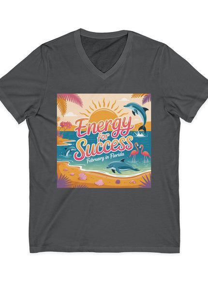 "February in Florida, Energy for Success" Ladies' V-Neck T-Shirt