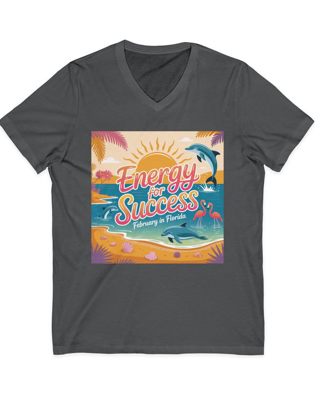 "February in Florida, Energy for Success" Ladies' V-Neck T-Shirt