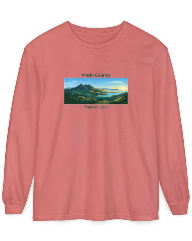 "Marin County - Endless Views" Unisex Garment-dyed Long Sleeve T-Shirt