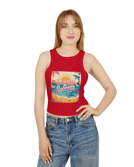 "February and Florida, Energy for Success" Women's Micro Rib Racer Tank Top