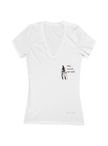 "Once Upon a Time" Front and Back Women's Jersey Short Sleeve Deep V-Neck Tee