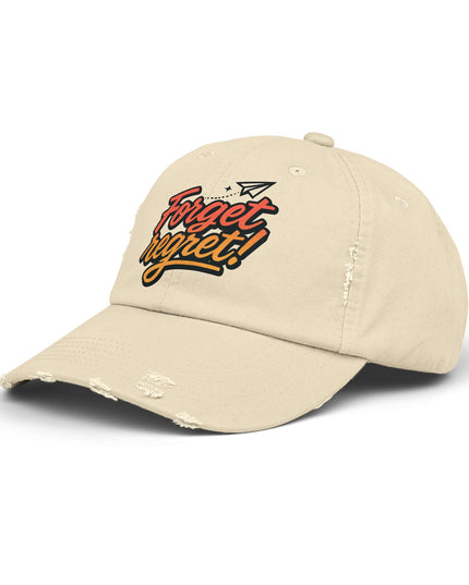 "Forget regret" Unisex Distressed Cap