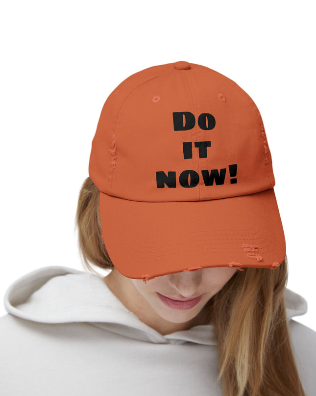 "Do it now!" Unisex Distressed Cap