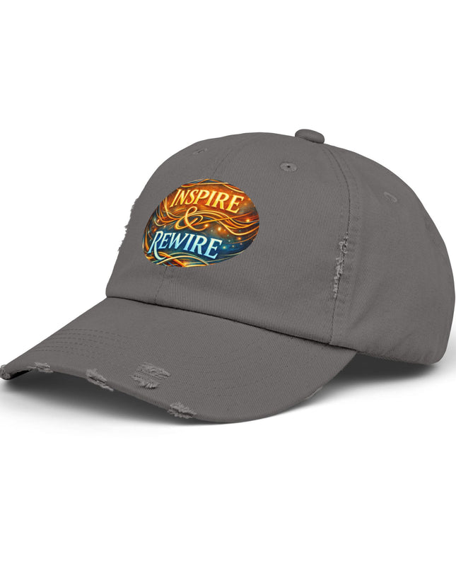 "Inspire and Rewire" Unisex Distressed Cap