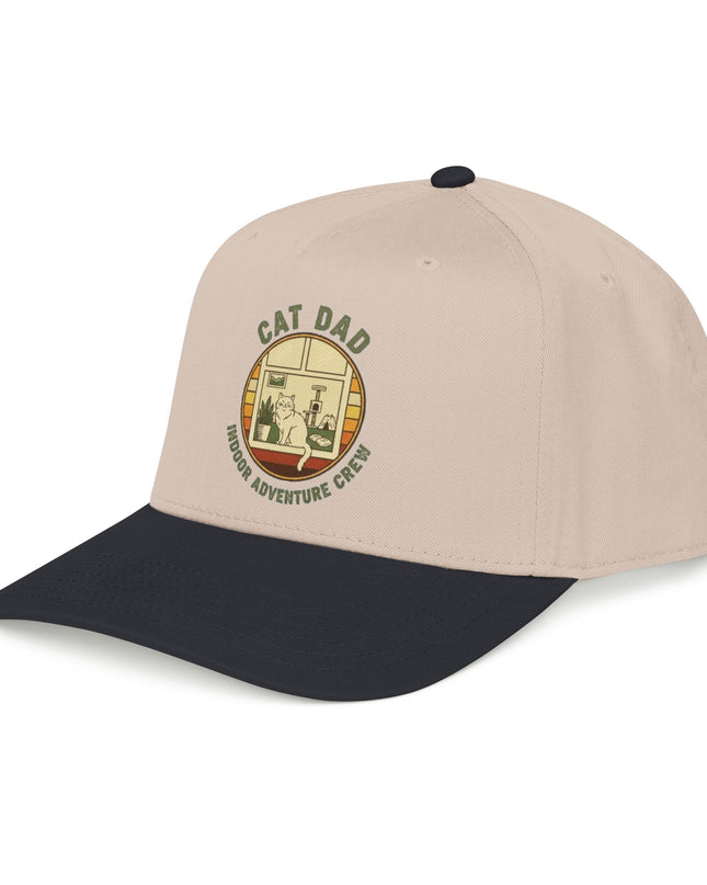 "Cat Dad Indoor Adventure Crew" Mid Profile Baseball Cap