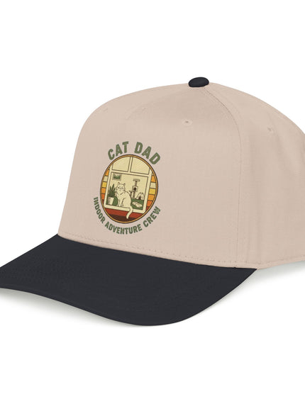 "Cat Dad Indoor Adventure Crew" Mid Profile Baseball Cap
