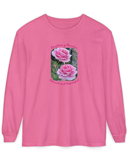 "Blessed and Beautiful" Unisex Garment-dyed Long Sleeve T-Shirt