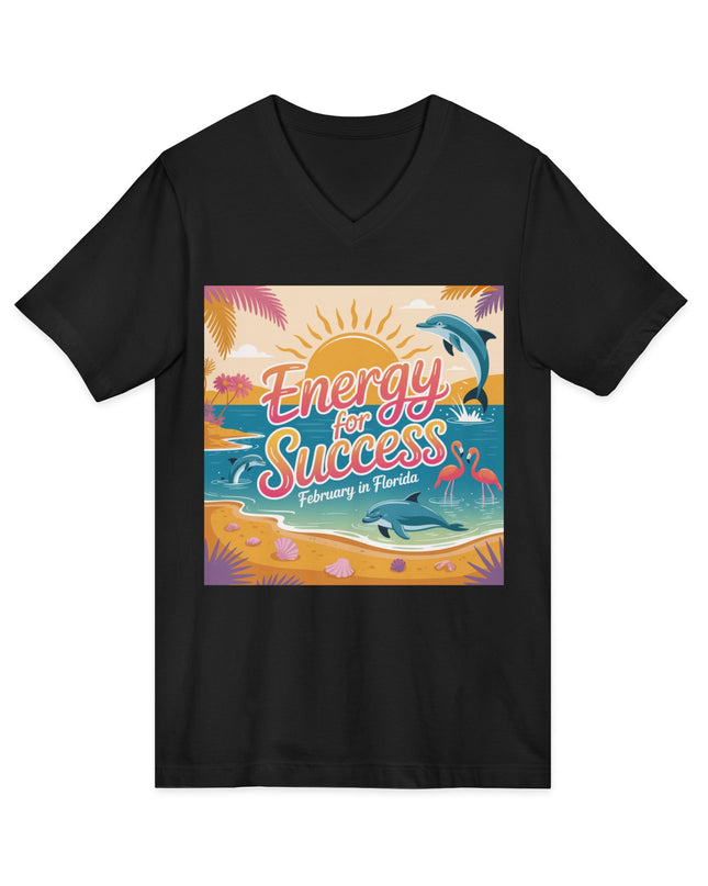 "February in Florida, Energy for Success" Ladies' V-Neck T-Shirt