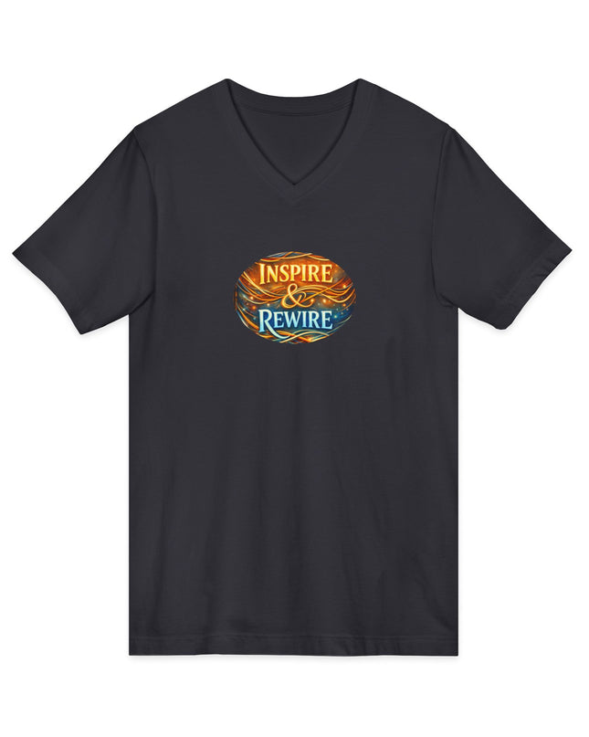"Inspire and Rewire" Unisex Jersey Short Sleeve V-Neck Tee