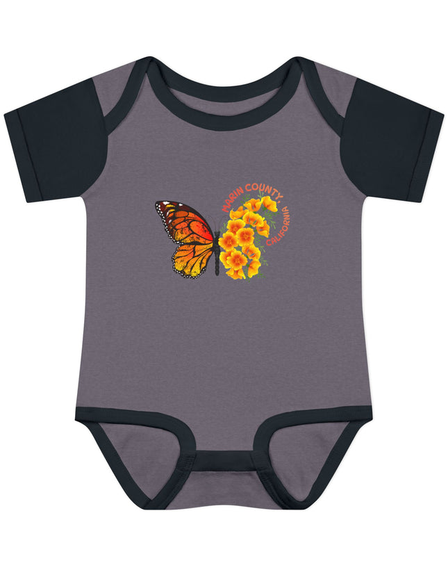 "Butterflies and Poppies Marin County, California" Infant Baby Rib Bodysuit