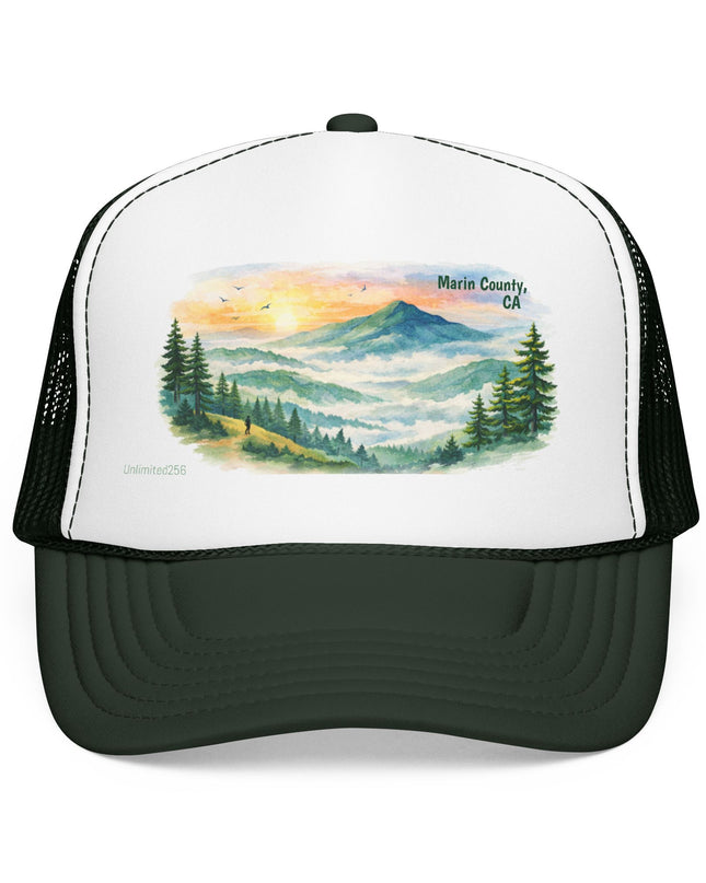 "Marin County, Where the Hills Meet the Sky" Foam Trucker Hat