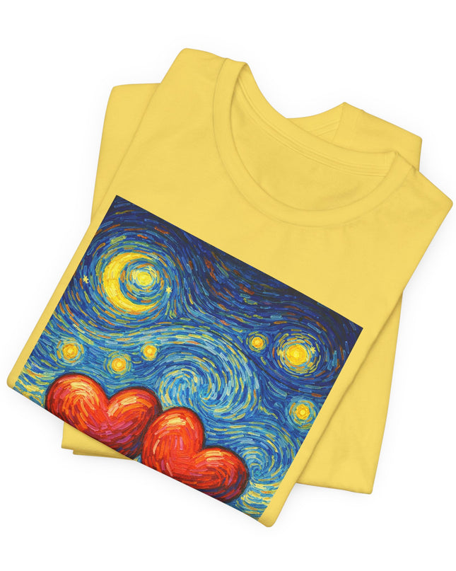 "Valentine's Day, New Adventures - Vincent Van Gogh Style" Unisex Jersey Short Sleeve Tee