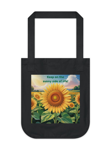 "Keep on the Sunny Side of Life" Organic Canvas Tote Bag