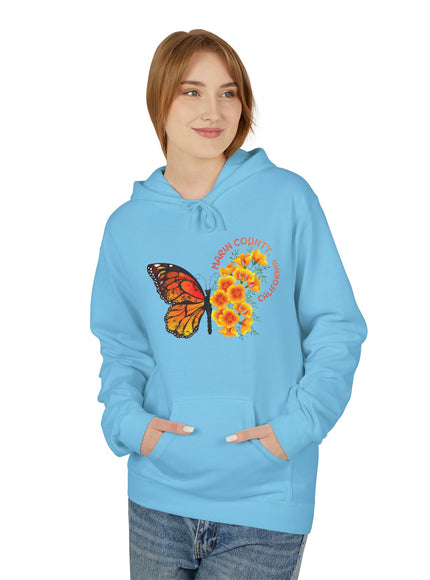 "Butterflies and Poppies Marin County, California" Unisex Midweight Softstyle Fleece Hoodie