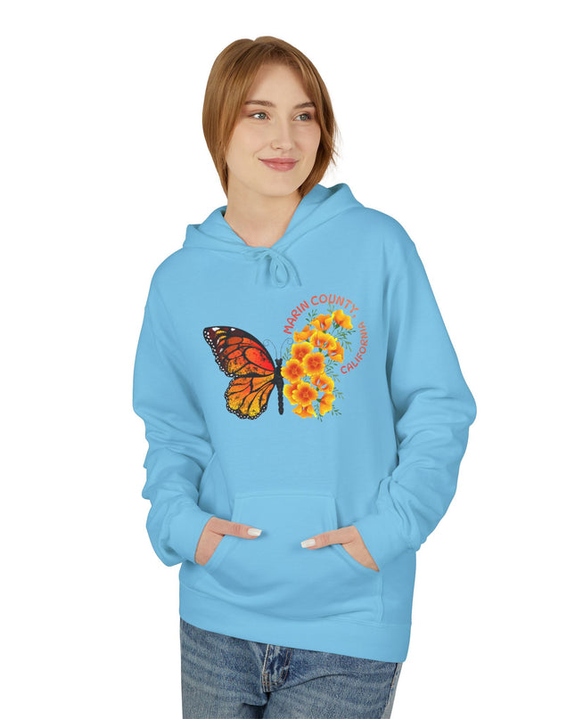 "Butterflies and Poppies Marin County, California" Unisex Midweight Softstyle Fleece Hoodie