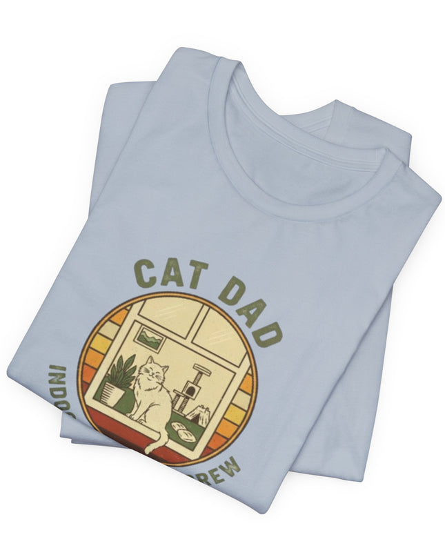 "Cat Dad Indoor Adventure Crew" Unisex Jersey Short Sleeve Tee