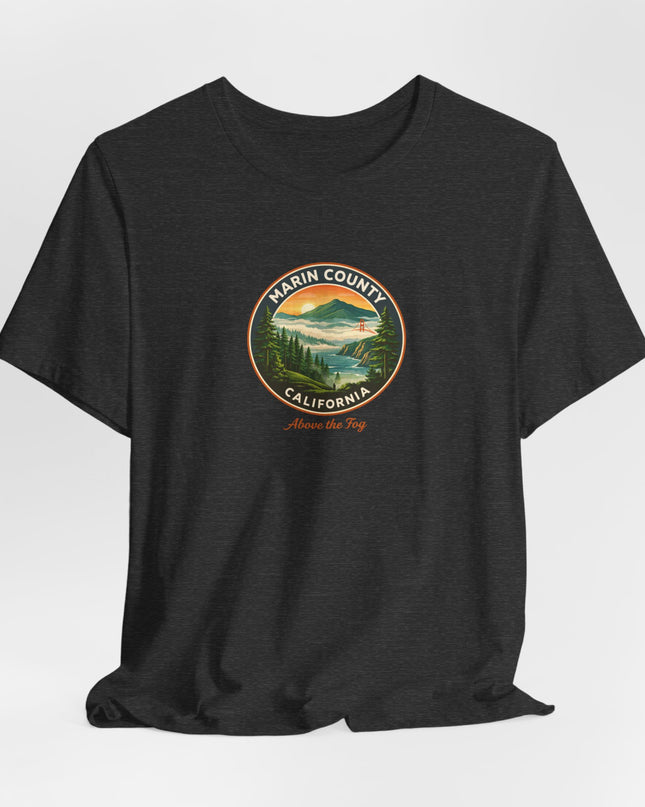 "Marin County, Above the Fog" Unisex Jersey Short Sleeve Tee