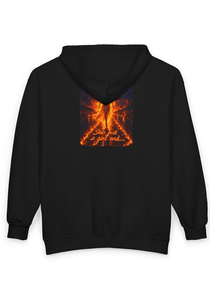 "She's Just a Girl" Unisex Heavy Blend Full Zip Hooded Sweatshirt