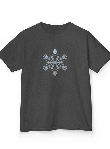 "Snowflake with Paws" Kids Heavy Cotton Tee