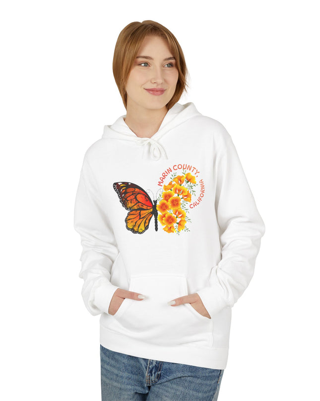 "Butterflies and Poppies Marin County, California" Unisex Midweight Softstyle Fleece Hoodie
