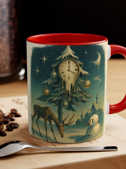 "Classic Christmas Scene (Salvador Dali Style)"  Accent Mug
