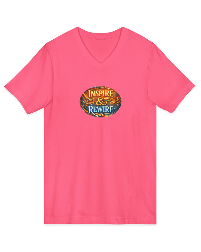 "Inspire and Rewire" Unisex Jersey Short Sleeve V-Neck Tee