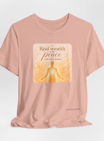 "Real Wealth" Unisex Jersey Short Sleeve Tee