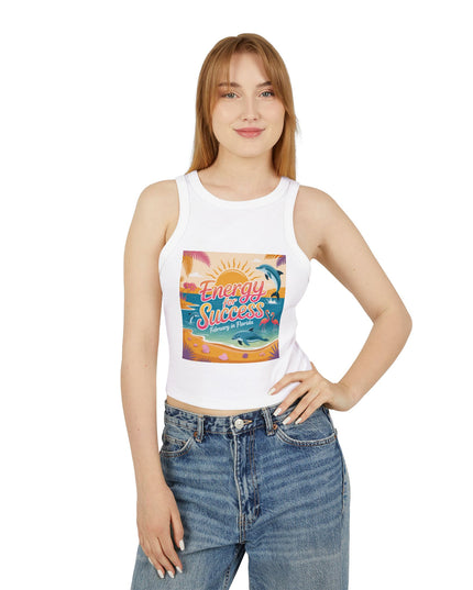 "February and Florida, Energy for Success" Women's Micro Rib Racer Tank Top