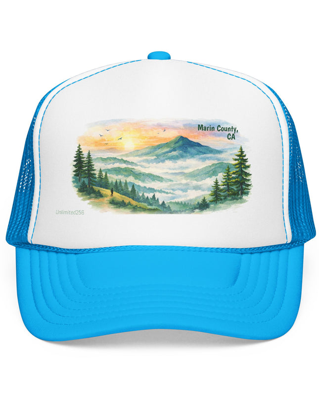 "Marin County, Where the Hills Meet the Sky" Foam Trucker Hat