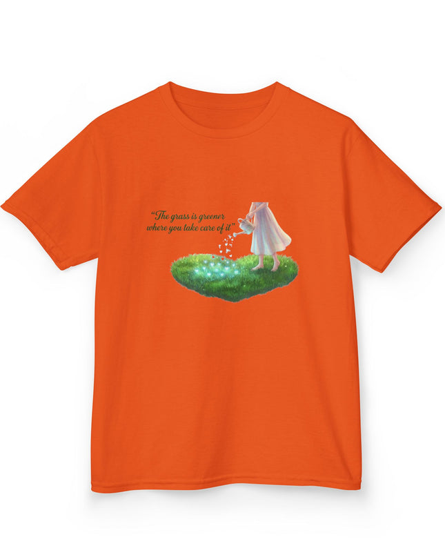 "The Grass is Greener Where You Take Care of It" Kids Heavy Cotton Tee
