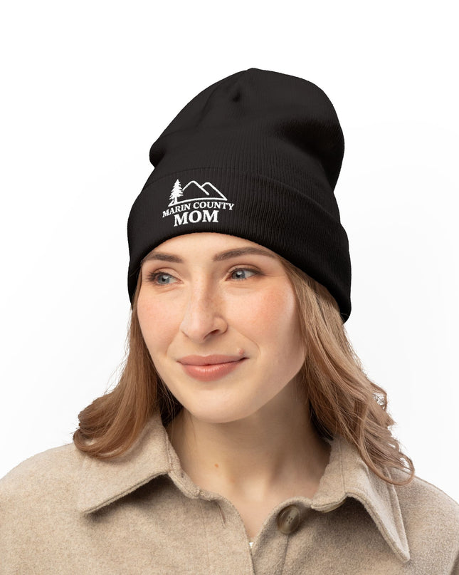 "Marin County Mom" Knit Beanie (Embroidery)